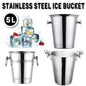 5L Stainless Steel Ice Bucket Champagne Wine Bucket Hotel Bar Ice Container - Moose