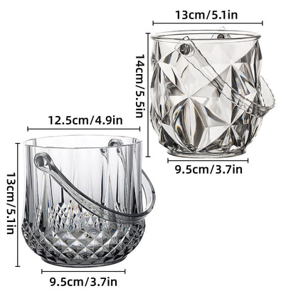 Acrylic Ice Bucket Transparent Champagne Cooler Home Bar Wine Chiller Bucket - Diamond
