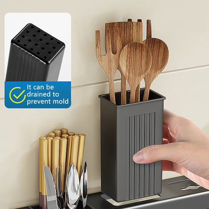 Stainless Steel Kitchen Utensil Storage Rack Organiser Knife Pan Holder Shelves