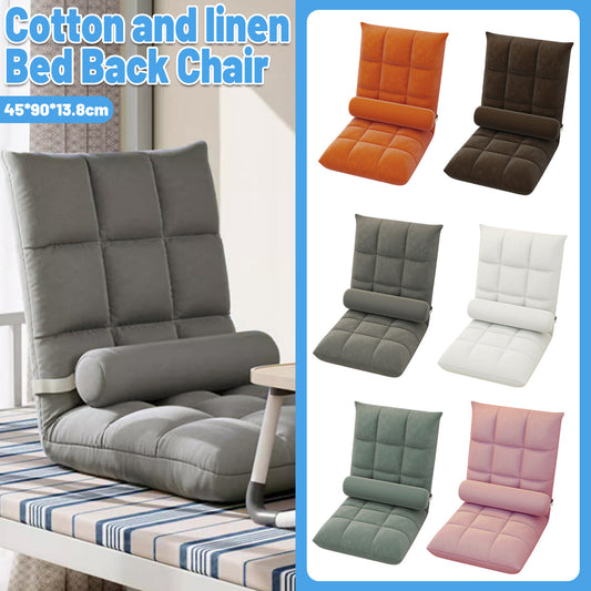 Floor Lounge Sofa Bed Chair with Lumbar Pillow Folding Adjustable Cushion - Orange