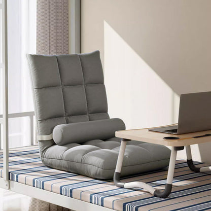 Floor Lounge Sofa Bed Chair with Lumbar Pillow Folding Adjustable Cushion - Orange