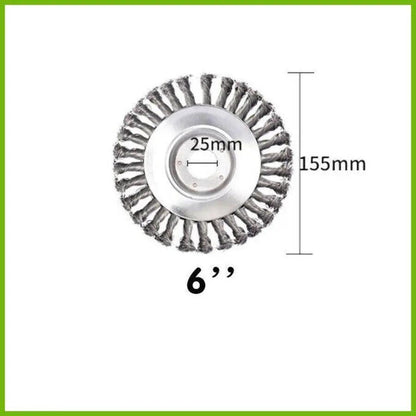 6/8inch Weed Brush Steel Wire Trimmer Wheel Garden Lawnmower Head Tool Grass Cutter - 6''