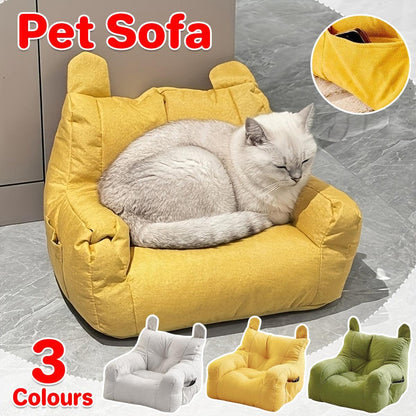 Small Sofa Chair Couch for Living Room Family Pet Furniture Comfortable Seat - White