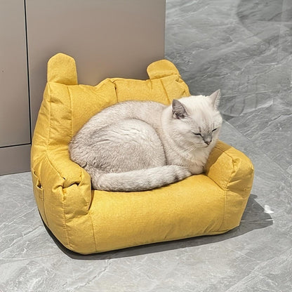 Small Sofa Chair Couch for Living Room Family Pet Furniture Comfortable Seat - Yellow