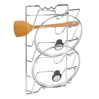 Pan Lid Holder Storage Rack Wall Mount Pot Cover Organizer Kitchen Accessories