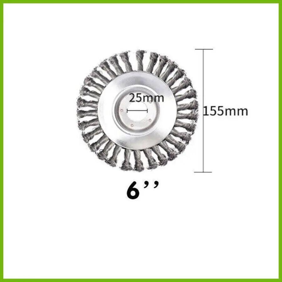 6/8inch Weed Brush Steel Wire Trimmer Wheel Garden Lawnmower Head Tool Grass Cutter - 8''