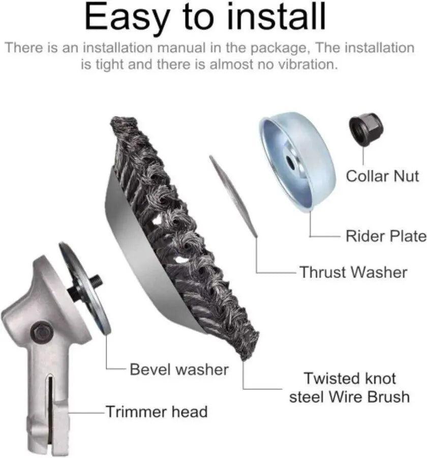 6/8inch Weed Brush Steel Wire Trimmer Wheel Garden Lawnmower Head Tool Grass Cutter - 8''