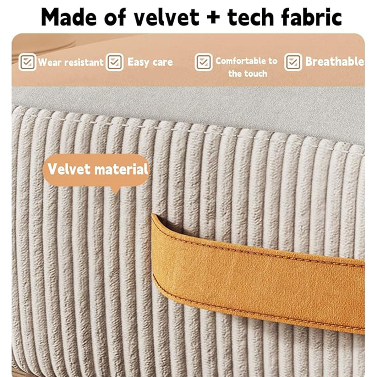 Small Stool for Home Simple Shoe Changing Low Seat Stool Wooden Household Use - Beige