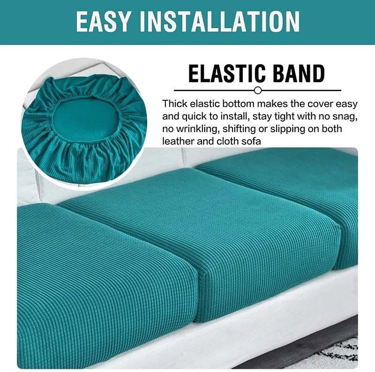 Stretch Sofa Slipcover 4 Seasons Universal Couch Protector Elastic Fabric Cover - Double-Black