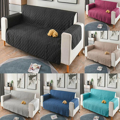 190x195cm Seater Pet Sofa Protector Cover Quilted Couch Covers Lounge Slipcover - Blue