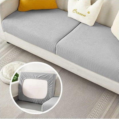 Stretch Sofa Slipcover 4 Seasons Universal Couch Protector Elastic Fabric Cover - Single-Light-Grey