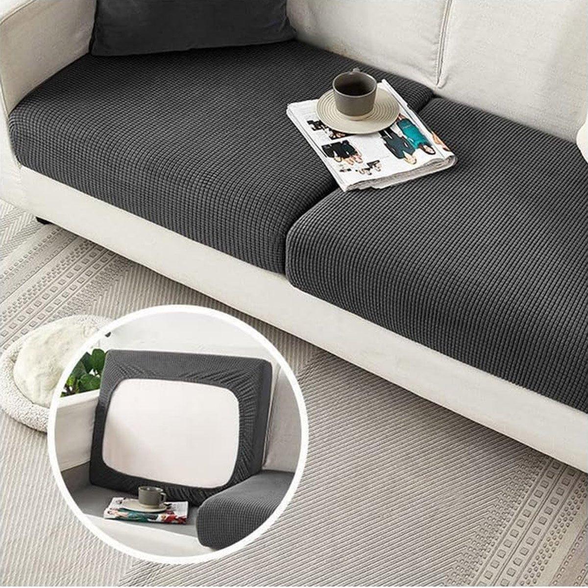 Stretch Sofa Slipcover 4 Seasons Universal Couch Protector Elastic Fabric Cover - Single-Light-Grey