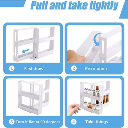 Rotating Spice Rack Kitchen Organizer Food Storage Rack Spice Organizer Stand