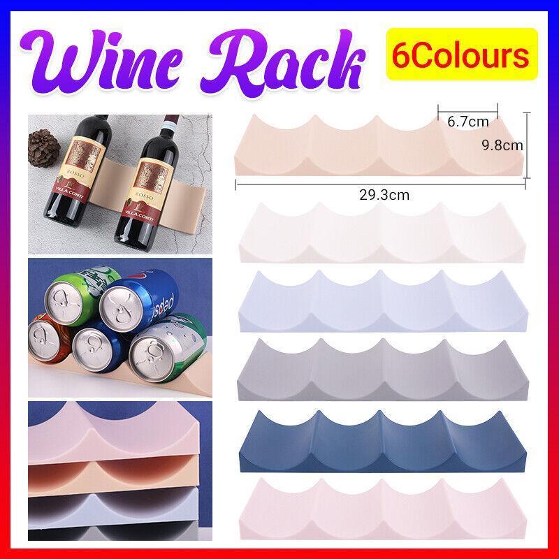 Fridge Organiser Wine Beer Stacking Bottle Rack Kitchen Space Saving Can Holder - Dark Blue