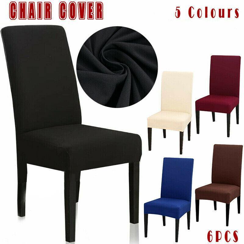 6X Stretch Chair Cover Seat Covers Spandex Washable Banquet Wedding Party Decora - Black