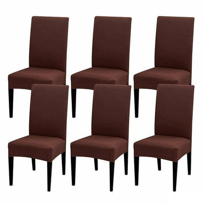 6X Stretch Chair Cover Seat Covers Spandex Washable Banquet Wedding Party Decora - Brown