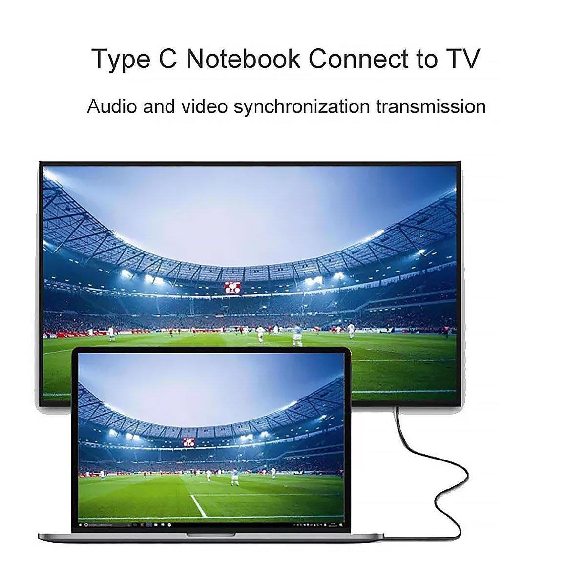 2M USB C Type-C to HDMI Digital TV Adapter Cable For Android Mobile Phone Tablet - White