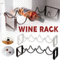 Iron Wine Rack Bottle Holder Metal Display Stand Tabletop Decorative Storage - Brown