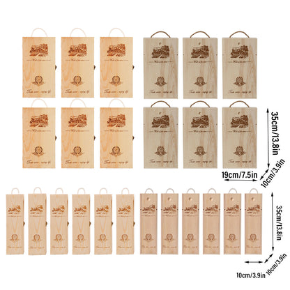 6pcs Red Wine Wooden Gift Box Packaging Storage Box for Wine Bottle Gifts - Single pull-out