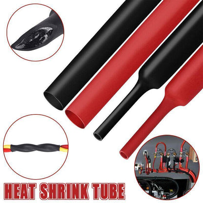 Grade Marine Heat Shrink Tubing 3:1 Wire Sleeve Glue Inside Fast Wrap Insulation Black - 9.5mm*1M