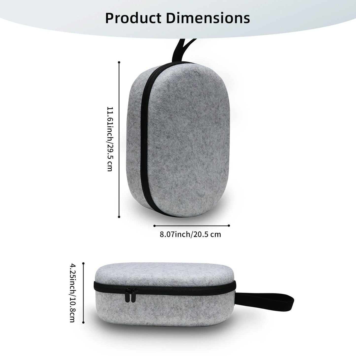 Portable Vr Headset Storage Bag for Apple Vision Pro Glasses - Gray Felt - Gray Linen