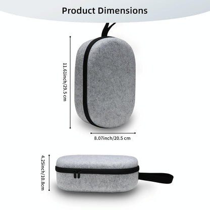 Portable Vr Headset Storage Bag for Apple Vision Pro Glasses - Gray Felt - Gray Linen