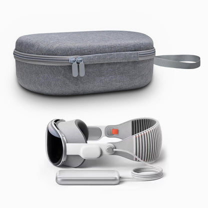 Portable Vr Headset Storage Bag for Apple Vision Pro Glasses - Gray Felt - Gray Linen