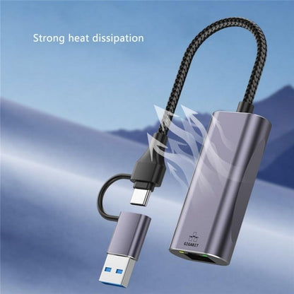 Usb Type-C Gigabit Hub Adapter For Laptop / Tablet / Phone