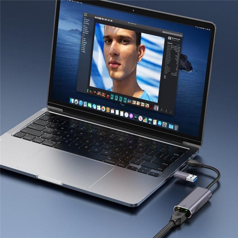 Usb Type-C Gigabit Hub Adapter For Laptop / Tablet / Phone