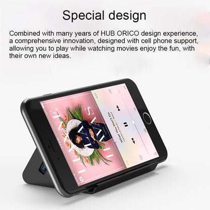 Desktop Usb 3.0 Hub With Phone / Tablet Holder & Led Indicator