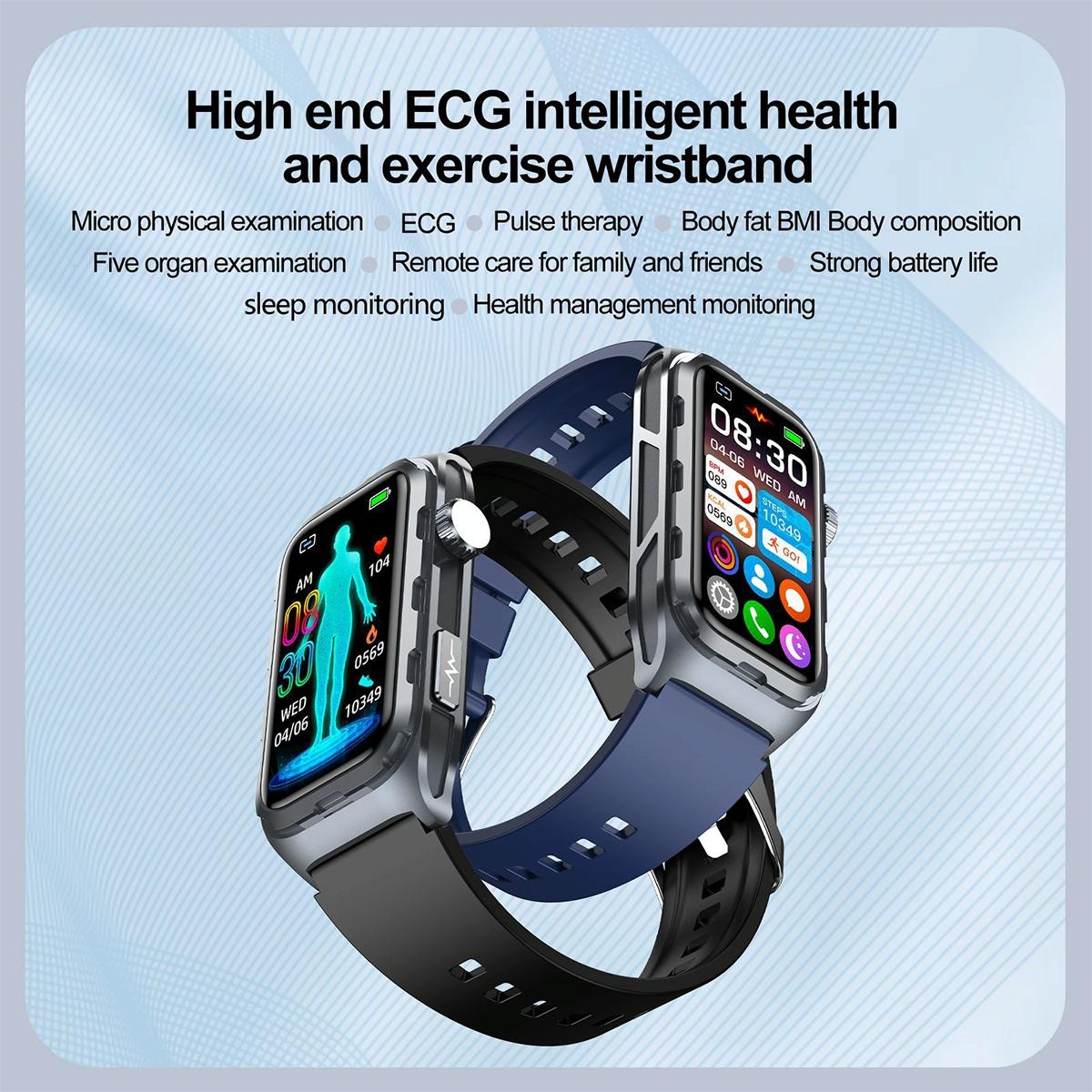 Waterproof Ecg Smart Watch For Health Monitoring - Ip68 - Black