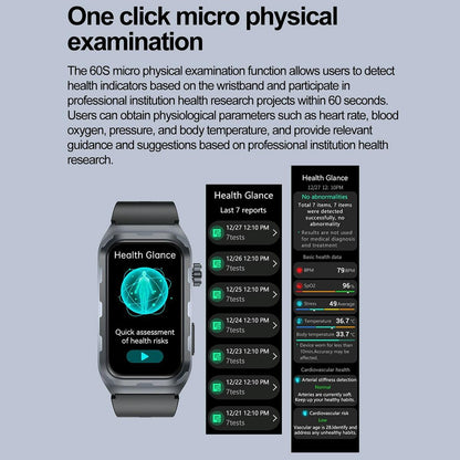 Waterproof Ecg Smart Watch For Health Monitoring - Ip68 - Black