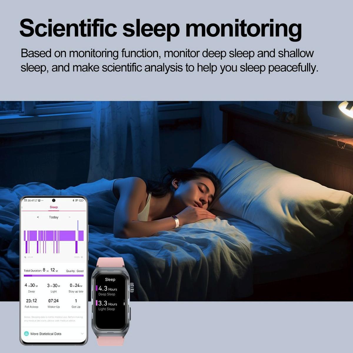 Waterproof Ecg Smart Watch For Health Monitoring - Ip68 - Black