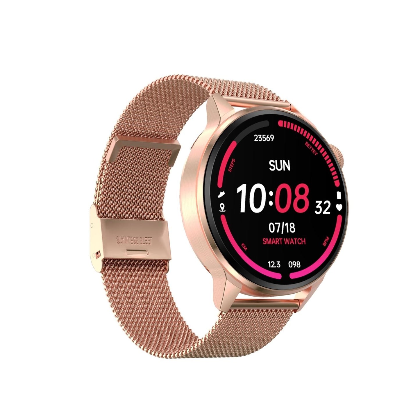 Steel Smart Watch With Colour Screen - Dt4 - Black