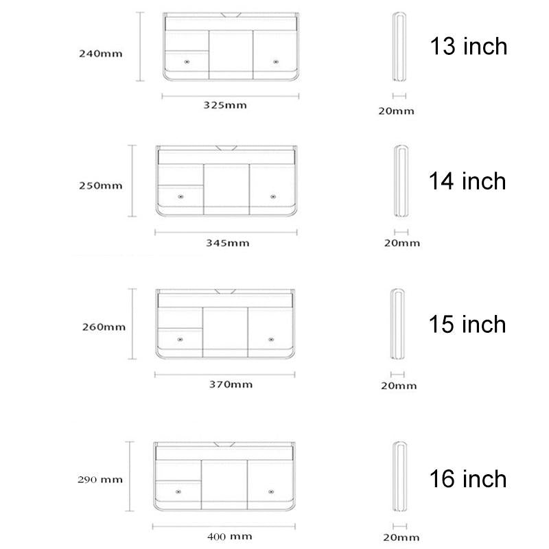 13 Inch Multi-layer Laptop Sleeve - Waterproof & Shock-absorbing Storage Bag - Black - 15 Inch