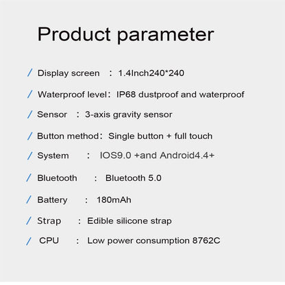 Smart Watch With Ip68 Waterproofing And Health Monitoring - Silver
