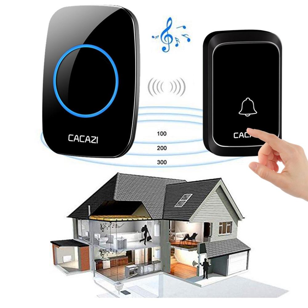 Wireless Waterproof Doorbell Cacazi A06 Dc 1 To 2 Battery Smart Home - Black