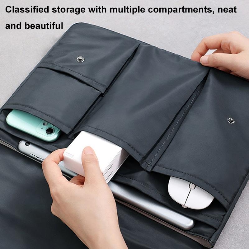 13 Inch Multi-layer Laptop Sleeve - Waterproof & Shock-absorbing Storage Bag - White - 14 Inch