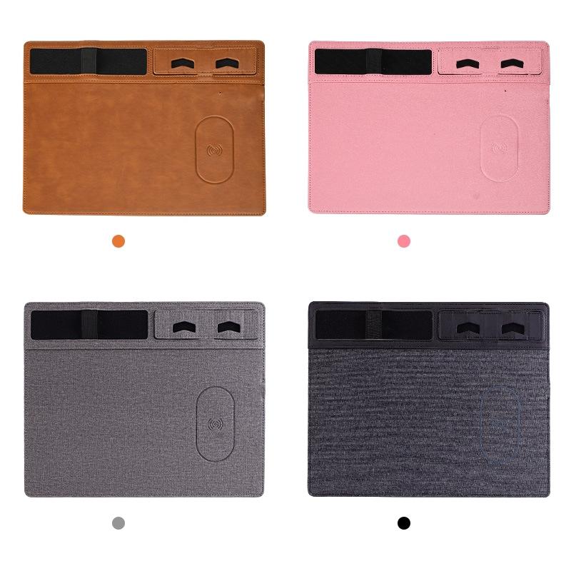 Jj 82401 Mouse Pad With Phone Charging & Holder - Grey