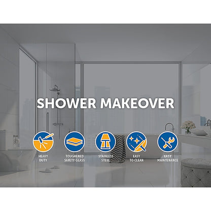 1000 x 1000mm Frameless 10mm Glass Shower Screen By Della Francesca