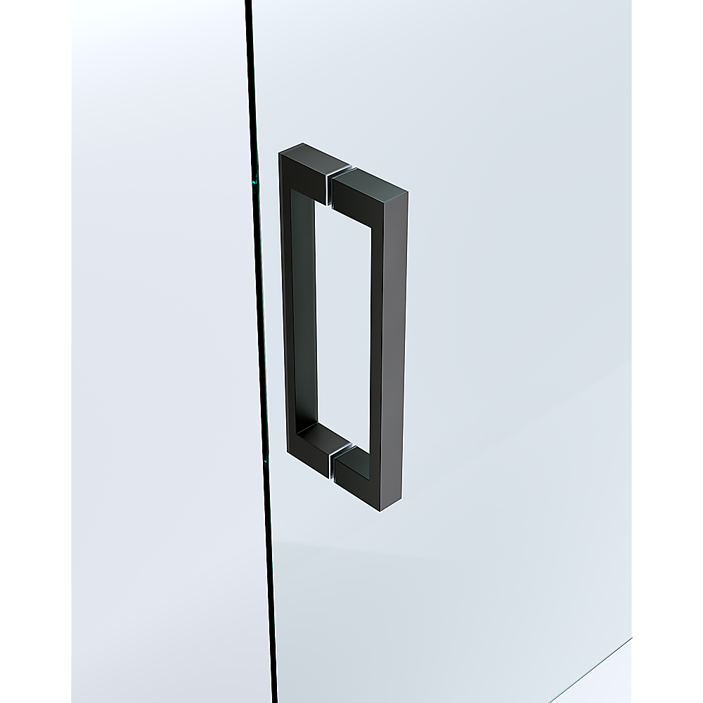 150mm Adjustable (1700x800mm) Single Door Corner Sliding Glass Shower Screen in Black