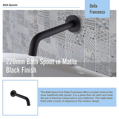 220mm Bath Spout in Matte Black Finish