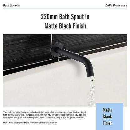 220mm Bath Spout in Matte Black Finish