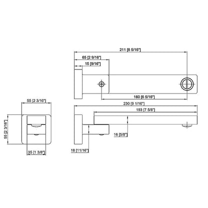 Bath In Wall Swivel Spout in Polished Chrome Finish