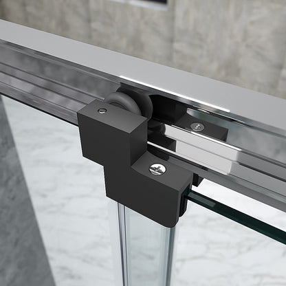 40mm Adjustable Contemporary Corner Sliding Chrome Shower Screen 120x92cm