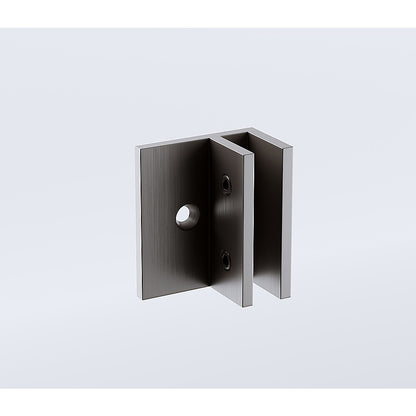 100x70cm Corner Frameless Shower Screen with Gunmetal Brackets and SS Hinges, Square Double Pull Handle