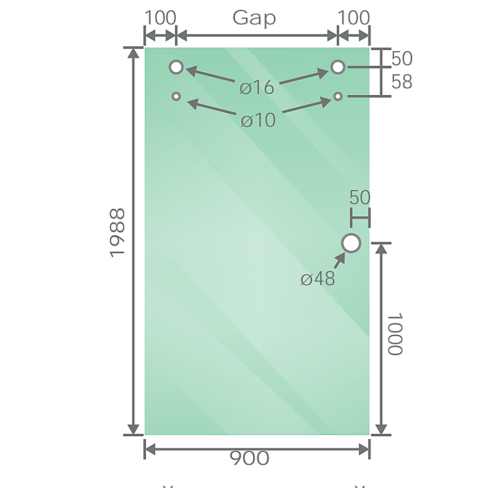 180cm Frameless Glass Sliding Shower Door with Nickel Rail and Hardware