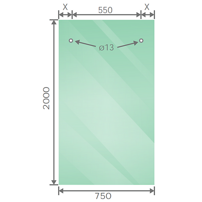 140x80cm Frameless Glass Sliding Corner Shower with Gold Rail and Hardware