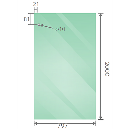 140x80cm Frameless Glass Sliding Corner Shower with Gold Rail and Hardware
