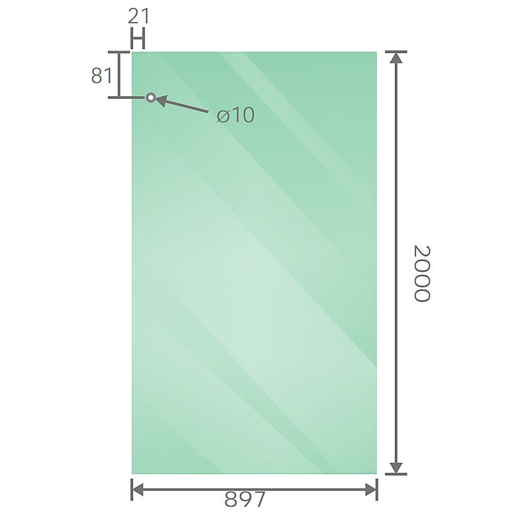 130x100cm Frameless Glass Sliding Corner Shower with White Rail and Hardware